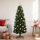 vidaXL Műanyag Hajtogatott Karácsonyfa Díszekkel 120 cm 150 LED