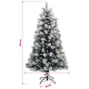 vidaXL Mű zsanéros karácsonyfa gömbökkel 120 cm 150 LED Meleg fehér