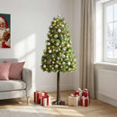 vidaXL Mű zsanéros karácsonyfa gömbökkel 120 cm 150 LED Meleg fehér