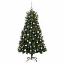 vidaXL Mű zsanéros karácsonyfa gömbökkel 120 cm 150 LED Meleg fehér
