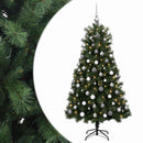 vidaXL Mű zsanéros karácsonyfa gömbökkel 150 cm 150 LED Meleg fehér