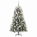 vidaXL Mű zsanéros karácsonyfa gömbökkel 120 cm 150 LED Meleg fehér