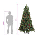 vidaXL Műanyag Hajtogatós Karácsonyfa 240 cm 300 LED Meleg fehér