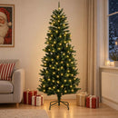 vidaXL Műanyag Hajtogatós Karácsonyfa 240 cm 300 LED Meleg fehér