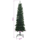 vidaXL Mű Karcsú Karácsonyi Fa 210 cm 300 LED Meleg fehér PE és PVC