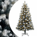 vidaXL Ágpántos műfenyő 210 cm 300 LED Meleg fehér PVC és fém