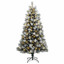 vidaXL Ágpántos műfenyő 210 cm 300 LED Meleg fehér PVC és fém