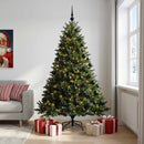 vidaXL Műkarácsonyfa gömbbel 240 cm 300 LED Meleg fehér PVC és fém