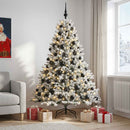 vidaXL Műkarácsonyfa gömbbel 180 cm 300 LED Meleg fehér PVC és fém