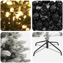 vidaXL Műkarácsonyfa gömbbel 240 cm 300 LED Meleg fehér PVC és fém
