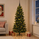 vidaXL Műkarácsonyfa gömbbel 240 cm 300 LED Meleg fehér PVC és PE Zöld