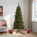 vidaXL Műkarácsonyfa gömbbel 210 cm 300 LED Meleg fehér PVC és PE Zöld