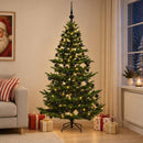 vidaXL Műkarácsonyfa gömbbel 210 cm 300 LED Meleg fehér PE és PVC Zöld