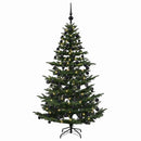 vidaXL Műkarácsonyfa gömbbel 210 cm 300 LED Meleg fehér PE és PVC Zöld