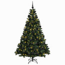 vidaXL Műfenyő gömbökkel 240 cm 300 LED Meleg fehér PVC és fém Zöld
