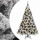 vidaXL Műfenyő gömbökkel 180 cm 300 LED Meleg fehér PVC és fém