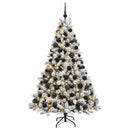 vidaXL Műfenyő gömbökkel 180 cm 300 LED Meleg fehér PVC és fém