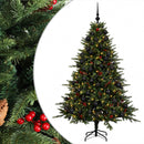 vidaXL Műkarácsonyfa gömbbel 210 cm 300 LED Meleg fehér PVC és fém