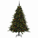vidaXL Műkarácsonyfa gömbbel 210 cm 300 LED Meleg fehér PVC és fém