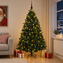 vidaXL Műkarácsonyfa gömbbel 210 cm 300 LED Meleg fehér PVC és fém