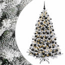 vidaXL Műfenyő gömbökkel 210 cm 300 LED Meleg fehér PVC és fém