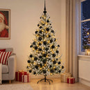 vidaXL Műkarácsonyfa gömbbel 210 cm 300 LED Meleg fehér PVC és fém