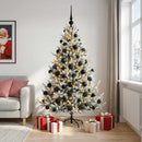 vidaXL Műkarácsonyfa gömbbel 180 cm 300 LED Meleg fehér PVC és fém