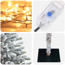 vidaXL Műkarácsonyfa gömbbel 210 cm 300 LED Meleg fehér PVC és fém