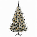 vidaXL Műkarácsonyfa gömbbel 210 cm 300 LED Meleg fehér PVC és fém