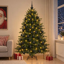 vidaXL Műkarácsonyfa gömbbel 180 cm 300 LED Meleg fehér PVC és fém