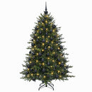 vidaXL Műkarácsonyfa gömbbel 210 cm 300 LED Meleg fehér PVC és fém