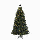 vidaXL Műfenyő gömbökkel 240 cm 300 LED Meleg fehér PVC és fém Zöld