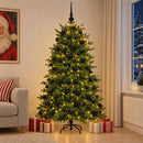 vidaXL Műkarácsonyfa gömbbel 180 cm 300 LED Meleg fehér PVC és fém