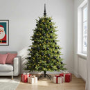 vidaXL Műkarácsonyfa gömbbel 210 cm 300 LED Meleg fehér PVC és fém