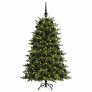 vidaXL Műkarácsonyfa gömbbel 180 cm 300 LED Meleg fehér PVC és fém