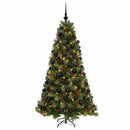 vidaXL Műkarácsonyfa gömbbel 180 cm 300 LED Meleg fehér PVC és fém