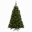 vidaXL Műfenyő gömbökkel 240 cm 300 LED Meleg fehér PVC és fém Zöld