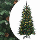 vidaXL Műkarácsonyfa gömbbel 240 cm 300 LED Meleg fehér PE és PVC Zöld