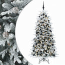 vidaXL Műkarácsonyfa gömbbel 240 cm 300 LED Meleg fehér PE és PVC