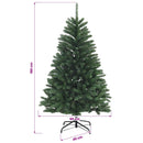 vidaXL Műkarácsonyfa középzöld gömbökkel 180 cm 300 LED Meleg fehér