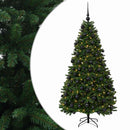 vidaXL Műkarácsonyfa középzöld gömbökkel 210 cm 300 LED Meleg fehér