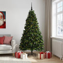 vidaXL Műkarácsonyfa középzöld gömbökkel 210 cm 300 LED Meleg fehér