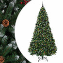 vidaXL Zöld műkarácsonyfa gömbökkel 210 cm 300 LED Meleg fehér