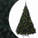 vidaXL Sötétzöld műkarácsonyfa gömbökkel 240 cm 300 LED Meleg fehér