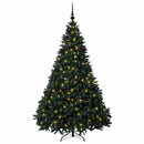 vidaXL Sötétzöld műkarácsonyfa gömbökkel 240 cm 300 LED Meleg fehér