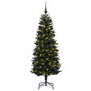 vidaXL Műfenyő gömbökkel 210 cm 300 LED Meleg fehér PE és PVC Green