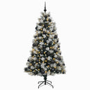 vidaXL Mű zsanéros karácsonyfa gömbökkel 180 cm 300 LED Meleg fehér