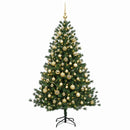 vidaXL Műkarácsonyfa gömbbel 180 cm 300 LED Meleg fehér PVC és fém