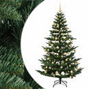 vidaXL Műkarácsonyfa gömbbel 180 cm 300 LED Meleg fehér PE és PVC Zöld