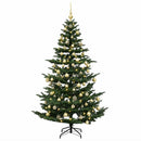 vidaXL Műkarácsonyfa gömbbel 180 cm 300 LED Meleg fehér PE és PVC Zöld
